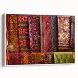 Vintage poster art of Bhutan scenery on framed canvas, featuring colorful art in extra large size.