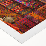 Art deco poster of Bhutan scenery in muted earth tones on rolled canvas, suitable for dining room decor.