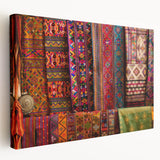 Large canvas print of a serene Bhutanese landscape in muted green and blue tones, ideal for kitchen wall art.