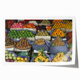 Extra large rolled print of a Cambodian landscape with vibrant green and earth tones, ideal for dining room wall art.