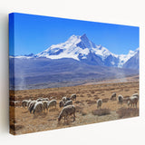 Large canvas print of a Tibetan landscape in muted earth tones, ideal for kitchen wall art.