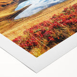 Art deco poster depicting a serene Georgian landscape on rolled canvas, suitable for dining room wall art.