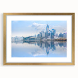 Extra large abstract art print of Hong Kong scenery in textured gold frame, ideal for living room decor.