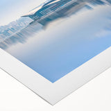 Art deco poster of Hong Kong skyline in muted gray, ideal for dining room wall art on rolled canvas.