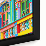 Extra large framed canvas featuring a textured, colorful depiction of an Indian scenery in muted earth tones.