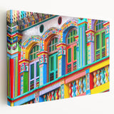 Large canvas print depicting a vibrant Indian landscape in bold colors, ideal for kitchen wall art.