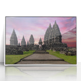 Acrylic print of a serene Indonesian landscape in soft green and blue tones, ideal for modern nursery decor.