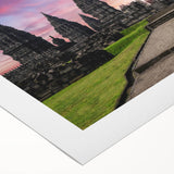 Art deco poster featuring a serene Indonesian landscape in soft earth tones on rolled canvas, suitable for dining room decor.