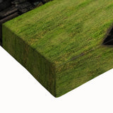 Large black and white landscape art painting of Indonesian scenery on stretched canvas, ideal for bedroom wall decor.