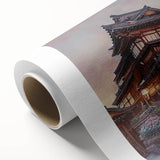 Art deco poster of Kyoto scenery in soft pastel shades on rolled canvas, ideal for nursery wall art.