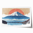 Rolled print of Mount Fuji with cherry blossoms in pastel shades, ideal for art wall dining room.