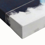 Large art featuring a black and white landscape painting of Mount Fuji on stretched canvas, ideal for bedroom wall decor.