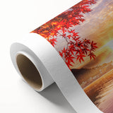 Art Deco style poster of a serene Japanese landscape on rolled canvas.