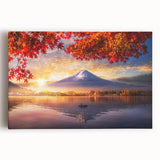 Large black and white ink-style painting of a serene Japanese landscape on stretched canvas, ideal for kitchen wall art.