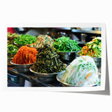 Extra large rolled print of Seoul skyline in pastel shades, ideal for art wall dining room decor.