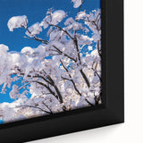 Extra large framed canvas featuring a textured, colorful Korean landscape on a black background, ideal for living room decor.
