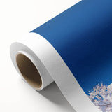 Art deco poster of a serene Korean landscape in soft pastel shades, rolled canvas, ideal for nursery wall art.