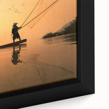 Extra large framed canvas featuring a textured, colorful Laos scenery in black, ideal for living room wall decor.