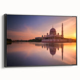 Black and white landscape art painting of a Malaysian scenery on a framed canvas, ideal for bedroom wall decor.