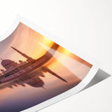 Extra large wall art featuring line art flowers in black on a white background, rolled print.