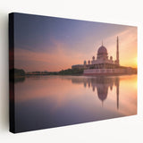Large canvas print featuring a Malaysian landscape in vibrant green and blue tones, ideal for kitchen wall art.