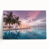 Black and white photo of the Maldives on stretched canvas, ideal for kitchen wall art or bedroom ambiance.