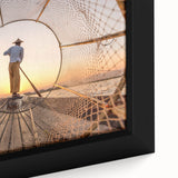 Extra large framed canvas featuring a textured, colorful depiction of a Myanmar landscape, ideal for living room decor.