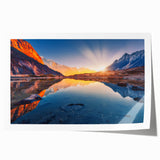 Rolled print of a Nepalese landscape with lush greenery and distant mountains, ideal for art wall dining room.