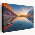 Large canvas print featuring a panoramic view of the Nepalese landscape in earthy and green tones.