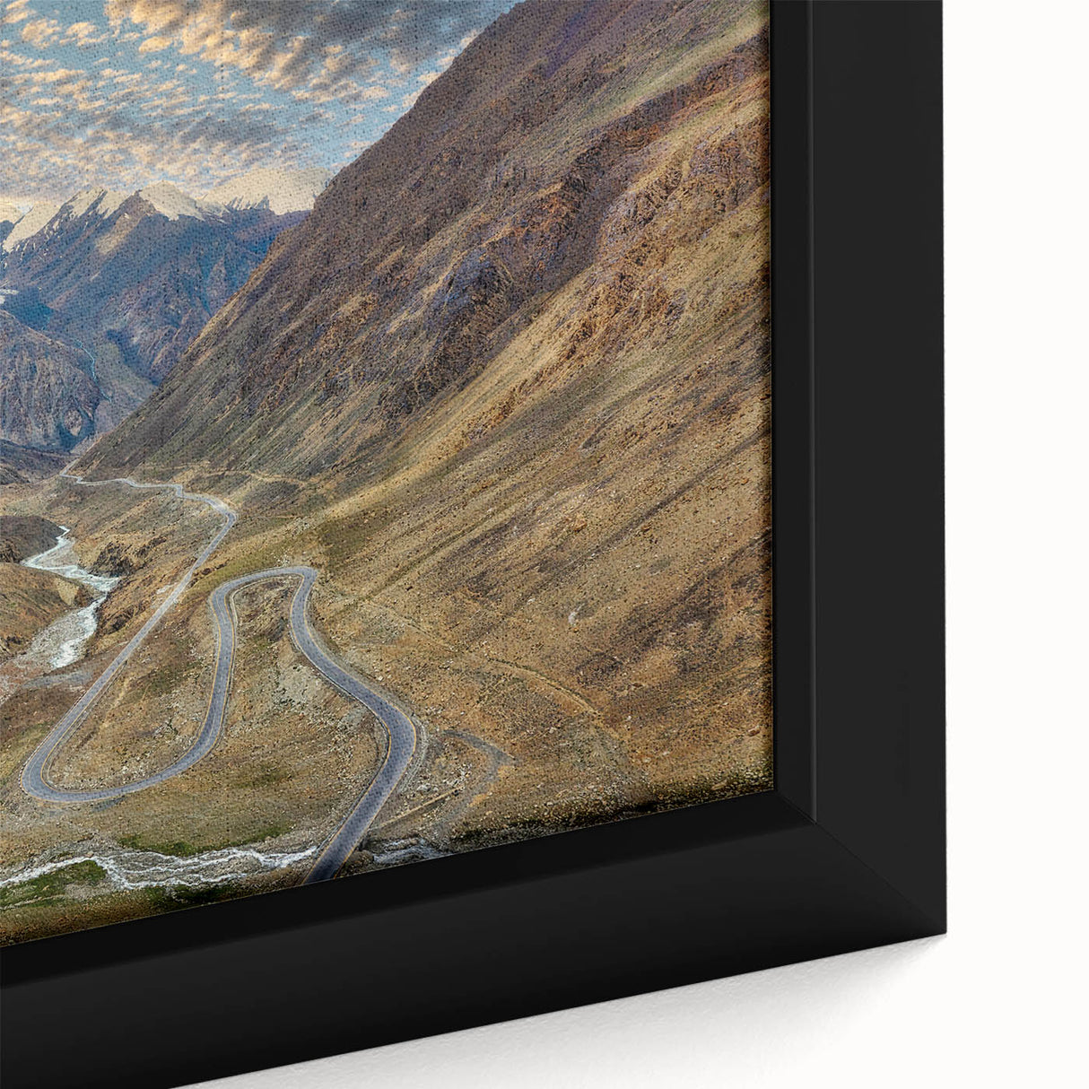 Extra large framed canvas featuring a textured depiction of a Pakistani landscape in vibrant colors.