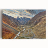 Black and white photograph of a serene Pakistani landscape on large stretched canvas, suitable for kitchen art.