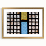 Extra large wall art featuring an abstract depiction of a Philippine landscape in textured gold tones, framed with a mat.