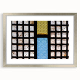 Textured art print depicting an abstract Philippine landscape in soft earth tones, framed in silver.