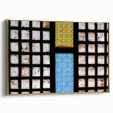 Framed canvas featuring a vintage-style landscape painting of a Philippine scenery in muted gold and black tones.