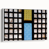 Vintage poster art of a Philippine landscape on a framed canvas, featuring colorful imagery against a black background.