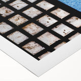 Art deco poster of a Philippine landscape in muted green and blue tones, rolled canvas, suitable for dining room decor.