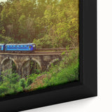 Extra large framed canvas featuring a textured, colorful Sri Lankan scenery on a black background.
