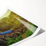 Extra large wall art featuring line art flowers with subtle pink and green tones on a rolled print.