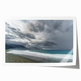 Rolled print of a serene Taiwanese landscape with lush greenery and mist, ideal for art wall dining room.