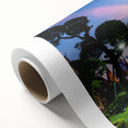 Art deco poster of Bangkok skyline in pastel shades on rolled canvas, ideal for nursery wall art.