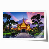 Extra large rolled print of Bangkok scenery with vibrant floral elements, ideal for art wall dining room.