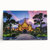 Black and white photograph on stretched canvas of Bangkok's cityscape, ideal for kitchen wall art.