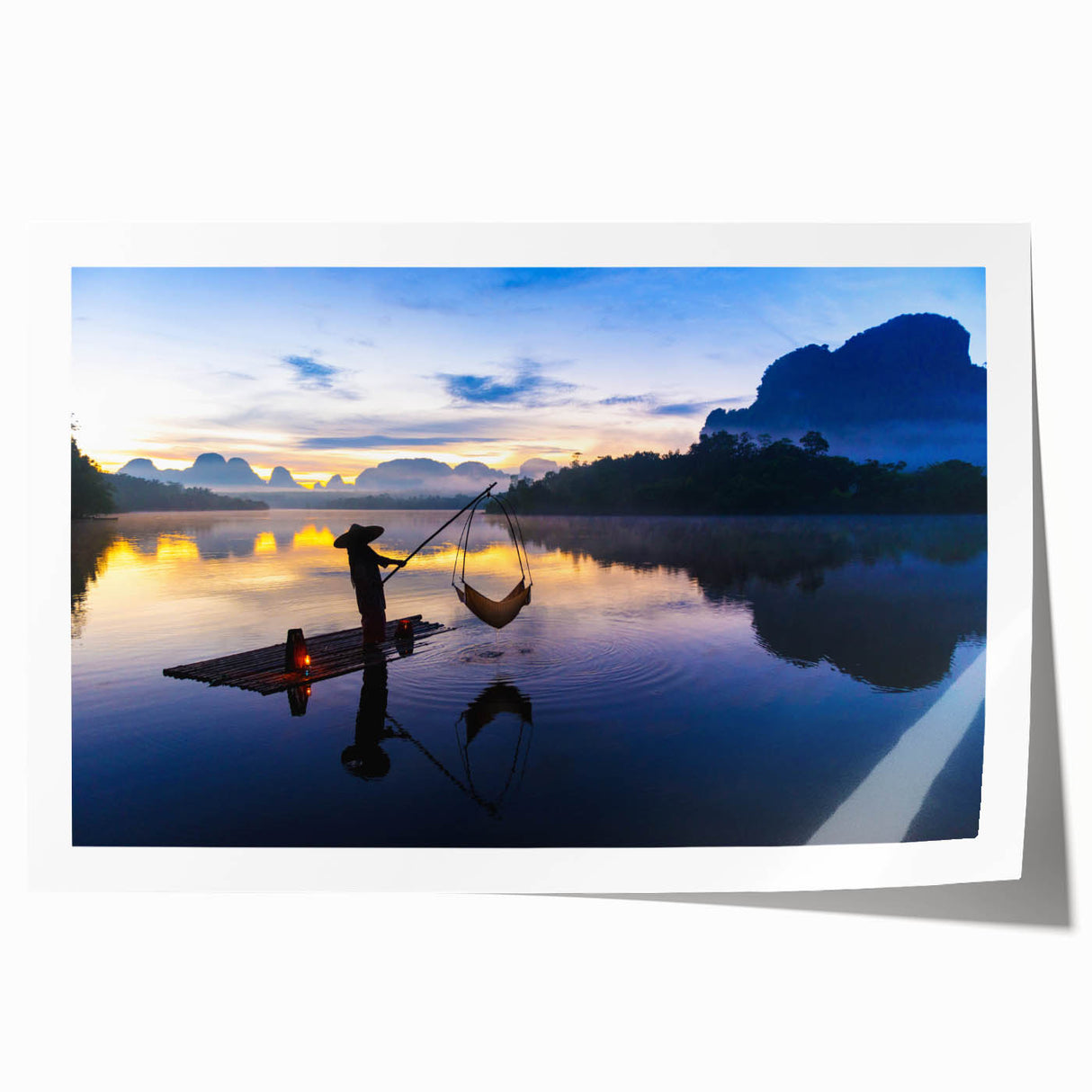 Extra large rolled print of a serene Thai landscape with lush greenery and tranquil waters, ideal for art wall dining room.