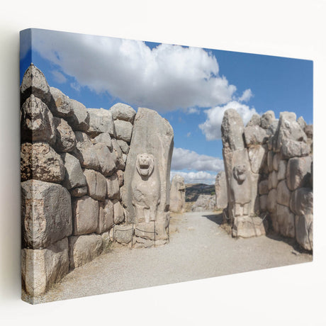 Large canvas print featuring a scenic landscape of Turkey in earthy green and brown tones, ideal for kitchen wall art.