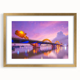 Extra large abstract art print of a Vietnamese landscape in textured gold tones on a framed canvas.