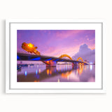 Abstract art print depicting a serene Vietnamese landscape in soft green and blue tones on a framed white mat.