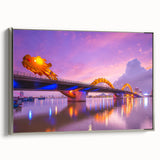 Framed canvas landscape art painting depicting a vibrant Vietnamese rice field.