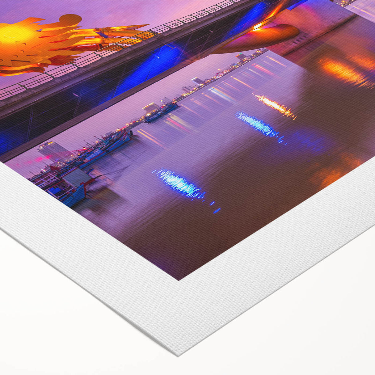 Art deco poster featuring a serene Vietnamese landscape on rolled canvas, suitable for dining room decor.