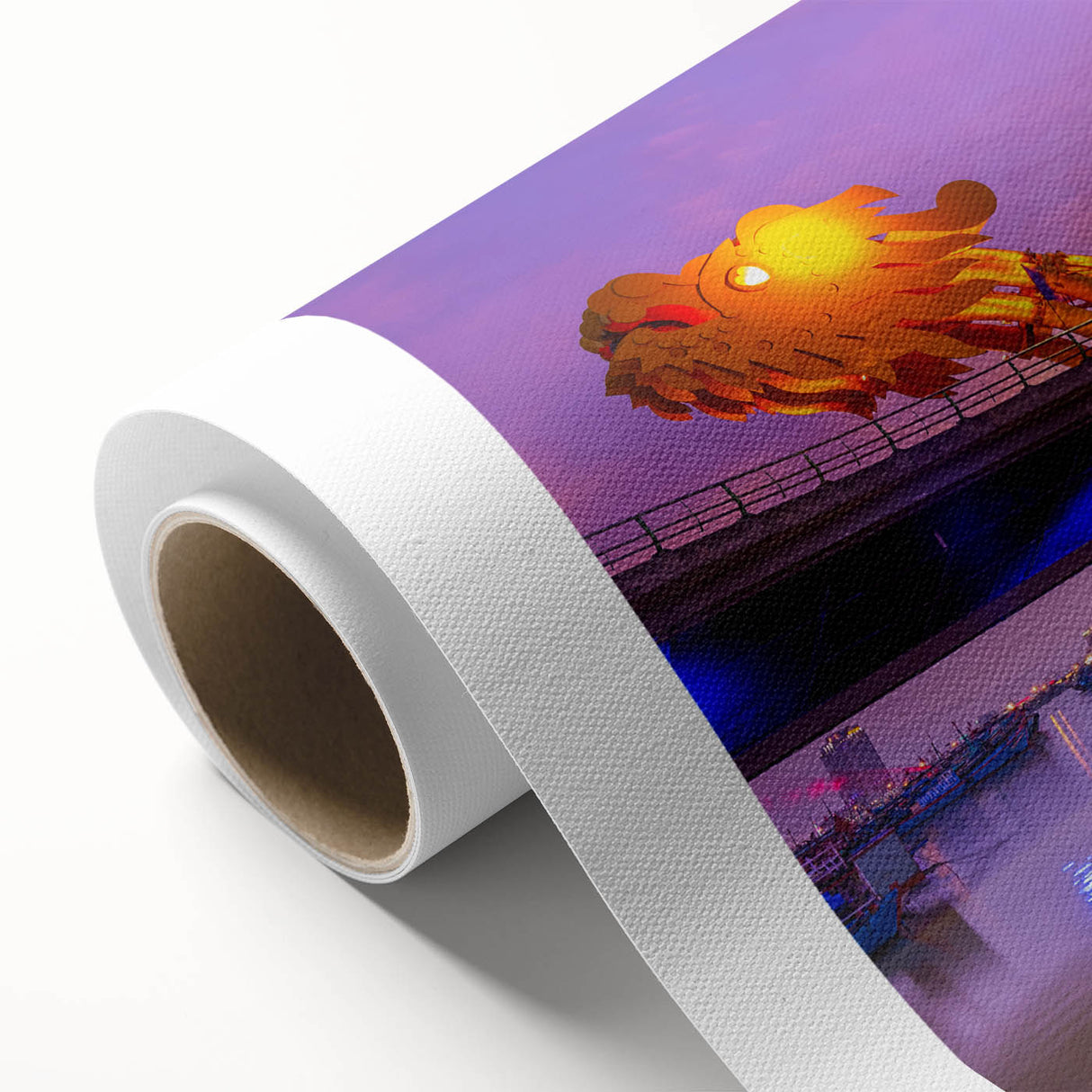 Art deco poster featuring a serene Vietnamese landscape on rolled canvas, suitable for nursery wall art or dining room decor.