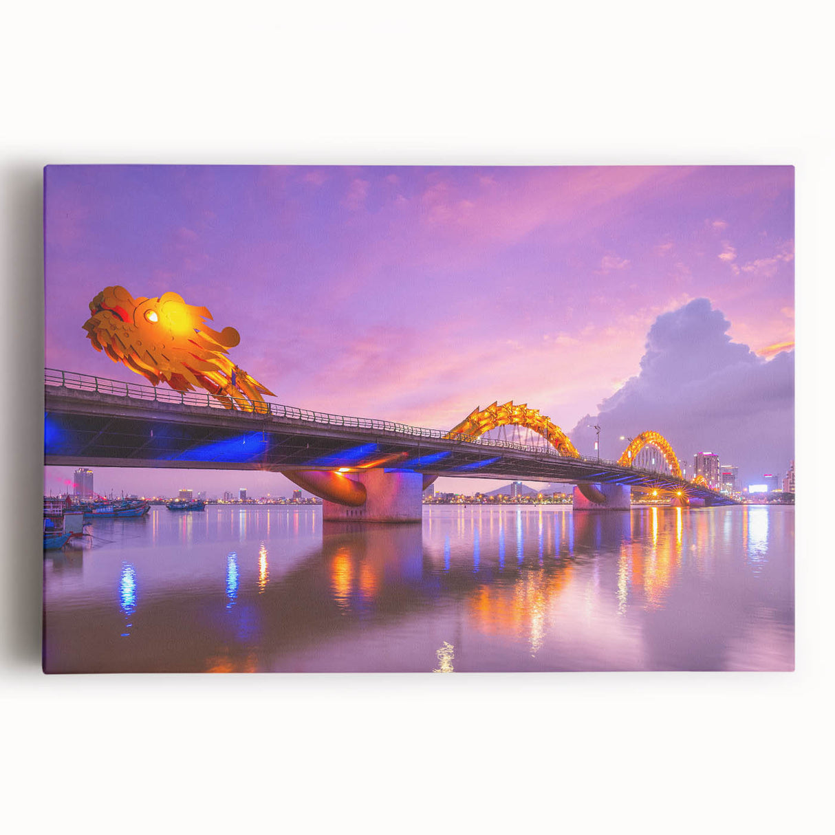 Black and white stretched canvas of a Vietnamese landscape, ideal for kitchen wall art.